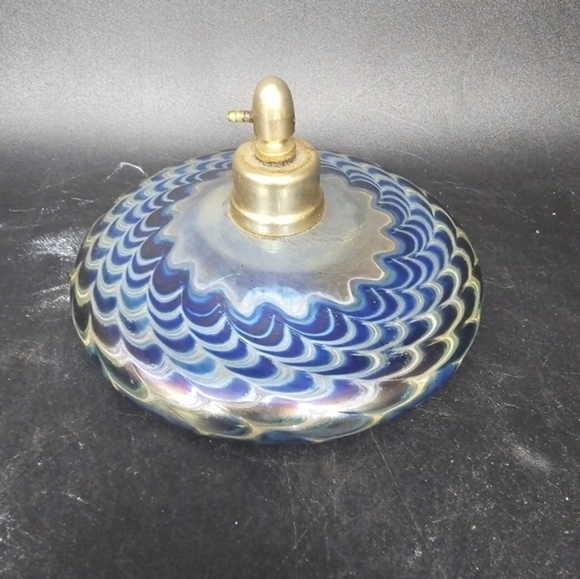 Vintage Feller pulled feather iridescent perfume bottle,‎ no atomizer - Picture 2 of 7